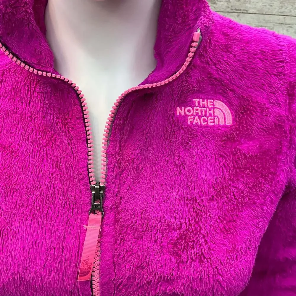 The North Face Girl's Osolita Full Zip Fuzzy Fleece Jacket Pink Medium 10/12